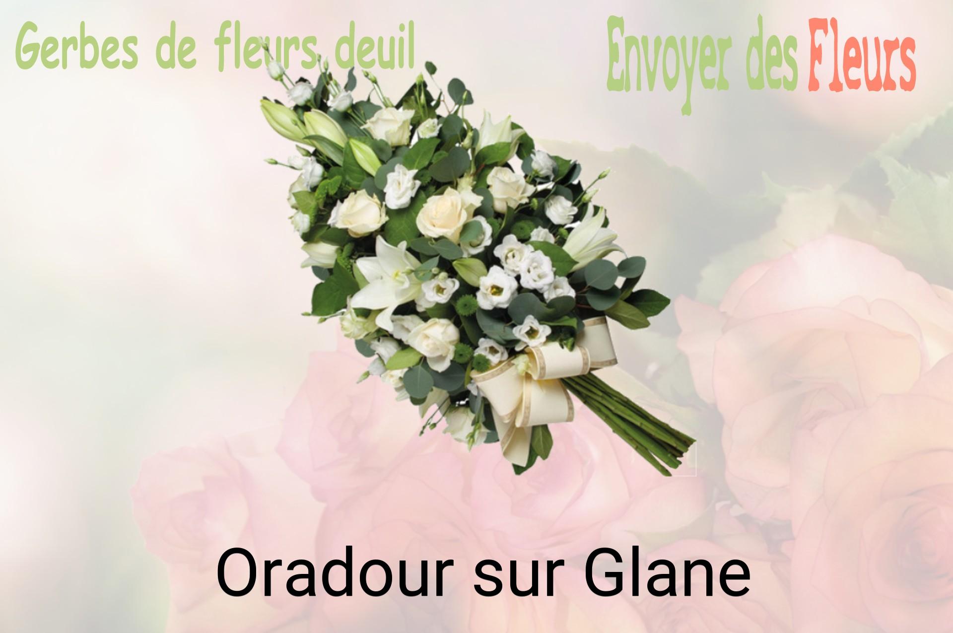Gerbe de fleurs de deuil livrée à Oradour-sur-Glane